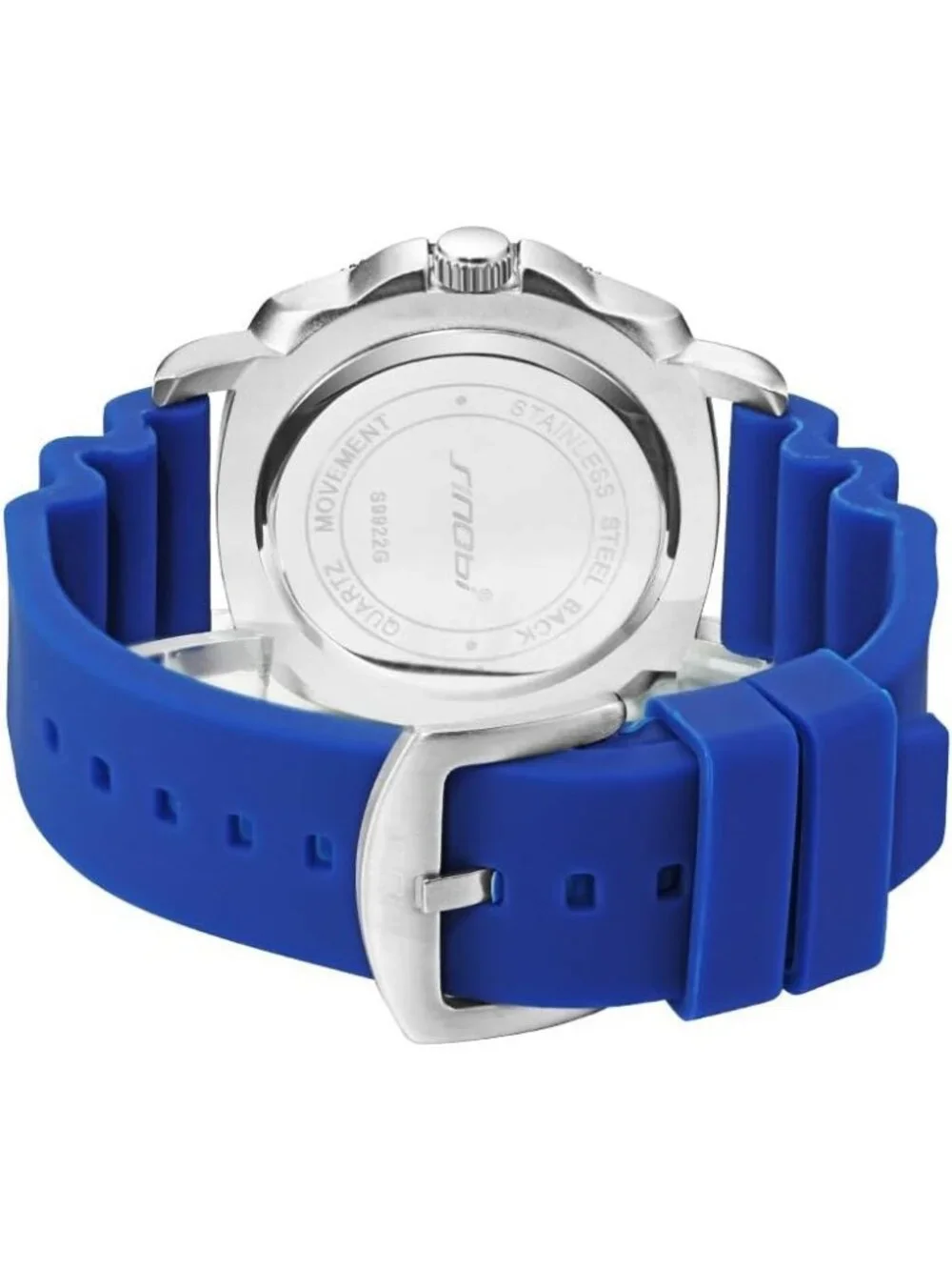 Men's Blue Analog Silicone Strap Water Resistant Rotating Bezel Wrist Watch
